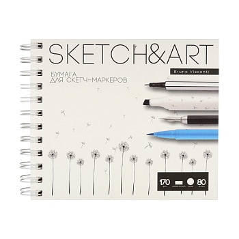 SKETCHBOOK SKETCH&ART BV,180х155 мм, 80 Л. 170 ГР. НА ГРЕБНЕ, ДЛЯ СКЕТЧ-МАРКЕРОВ