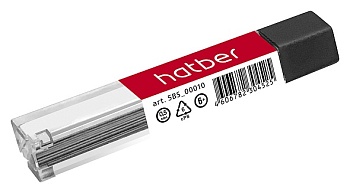 5BS_00010 Грифели для механических карандашей Hatber 12шт. 0,5мм HB в пластиковом пенале