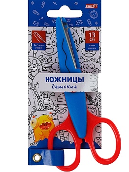 TM "Profit" Ножницы детские, сине-красные. МОНСТРИКИ 13 см (НЖ-1155) с фигур.лезв,в к/б, кр 12/480