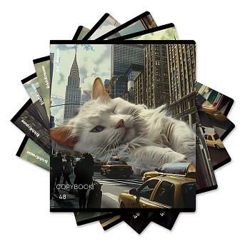 Тетрадь общая ученическая ErichKrause Big City Cats, 48 листов, клетка, глянцевая ламинация_MIX-PACK